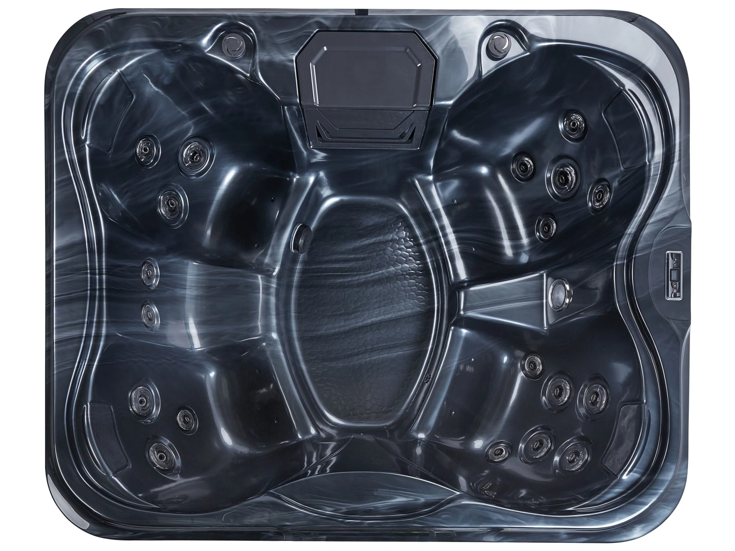 Square Hot Tub With LED Grey ARCELIA - Image 5