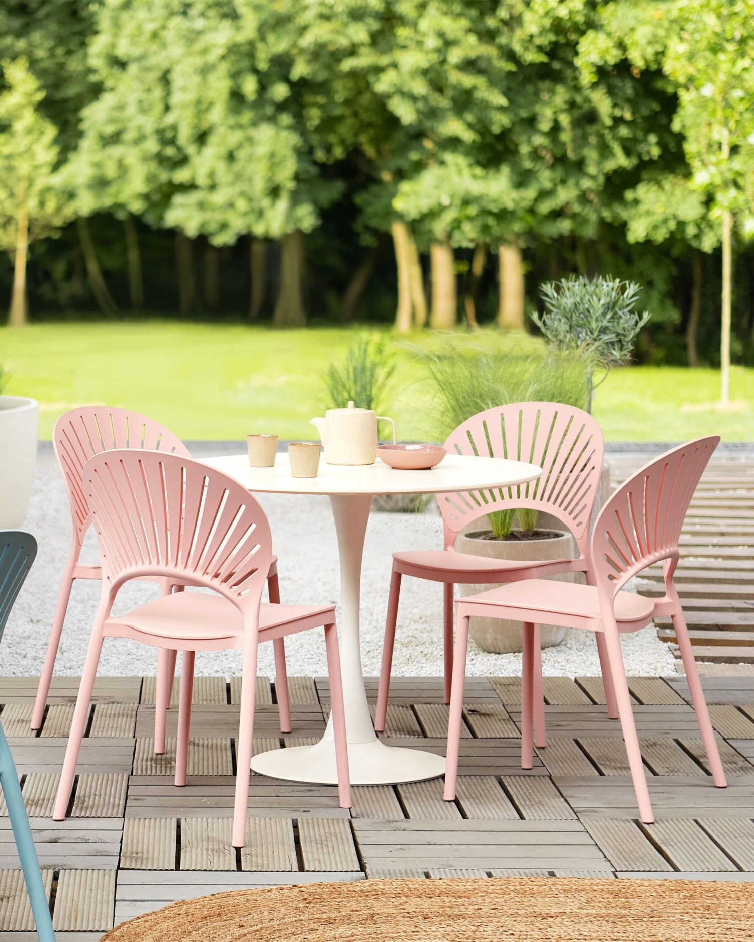 Set Of 4 Plastic Dining Chairs Pink OSTIA - Image 2