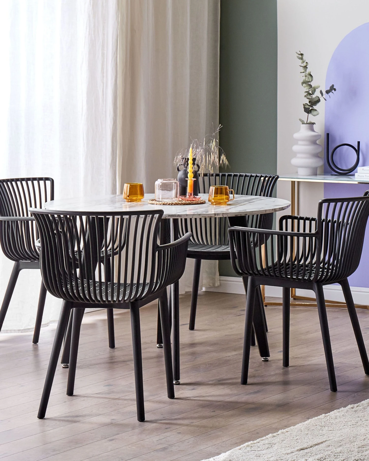 Set Of 4 Plastic Dining Chairs Black PESARO - Image 3