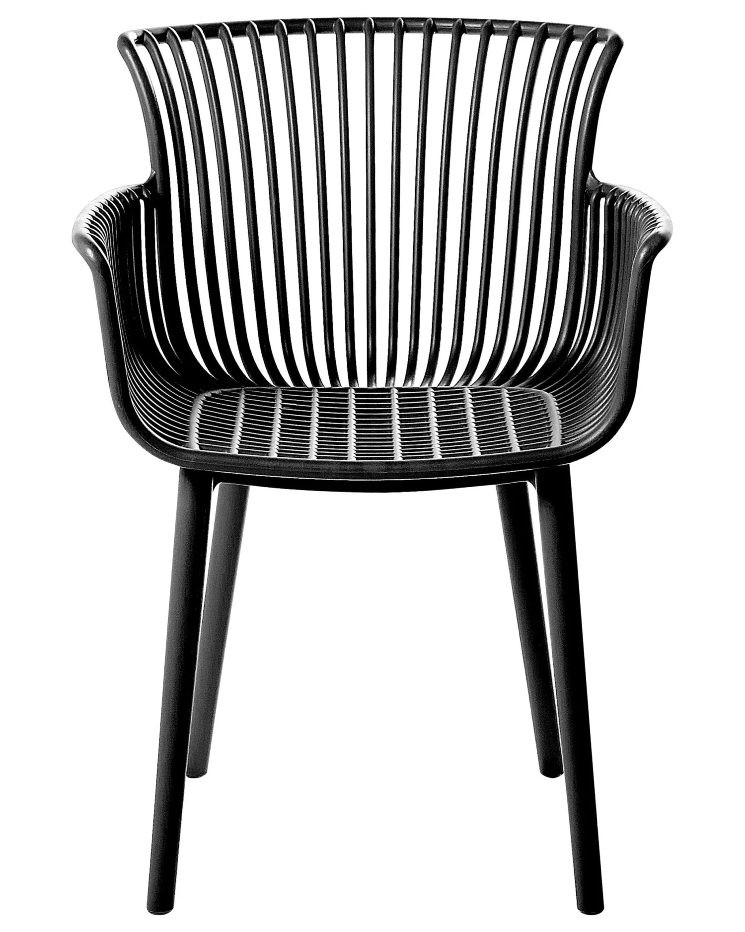 Set Of 4 Plastic Dining Chairs Black PESARO - Image 5