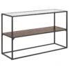 Glass Top Console Table Dark Wood And Black TAOS
