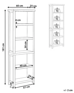 5 Tier Bookcase Grey CLIO -Furniture Store undef src sa picid 826001 type whitesh image