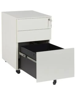 3 Drawer Metal Storage Cabinet Off-White CAMI -Furniture Store undef src sa picid 826225 type whitesh image
