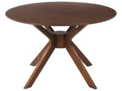 Round Dining Table ⌀ 120 Cm Dark Wood TYMIS