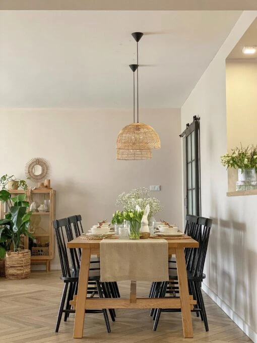 Set Of 2 Wooden Dining Chairs Black BURGES - Image 3