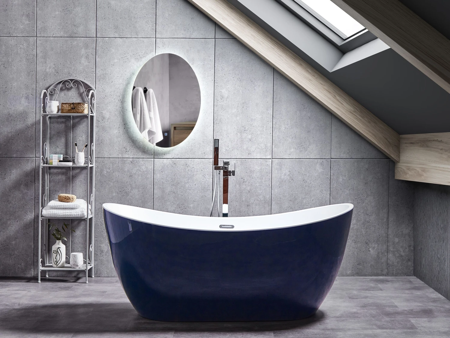 Freestanding Bath 1700 X 770 Mm Navy Blue ANTIGUA - Image 2
