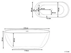 Freestanding Bath 1700 X 800 Mm Navy Blue NEVIS -Furniture Store undef src sa picid 828367 type whitesh image