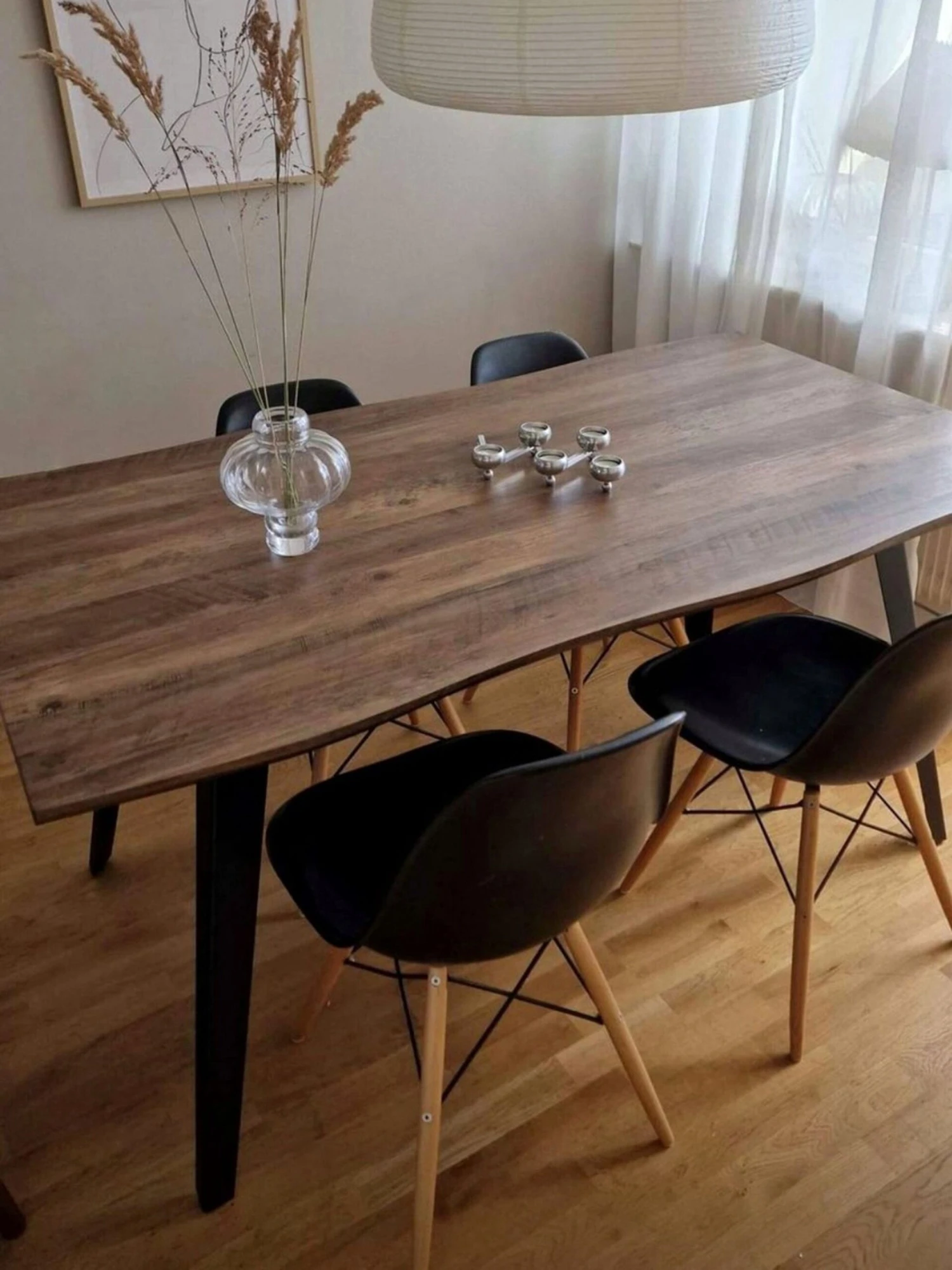Dining Table 160 X 90 Cm Dark Wood WITNEY - Image 5