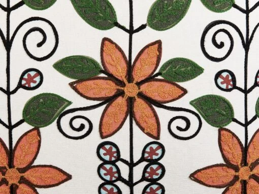 Embroidered Cotton Cushion Floral Pattern 50 X 50 Cm Multicolour VELLORE - Image 5