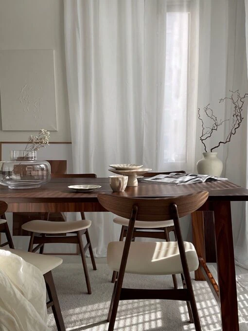 Set Of 2 Wooden Dining Chairs Faux Leather White LYNN - Image 6