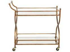 Metal Drinks Trolley With Mirrored Top Gold LARINO -Furniture Store undef src sa picid 829619 type whitesh image