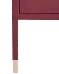 Mesh Door Steel Bedside Table Dark Red OSSETT -Furniture Store undef src sa picid 830338 type whitesh image
