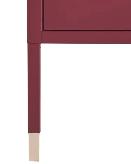 Mesh Door Steel Bedside Table Dark Red OSSETT - Image 8