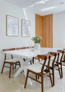 Set Of 2 Wooden Dining Chairs Faux Leather White LYNN -Furniture Store undef src sa picid 831801 type whitesh image