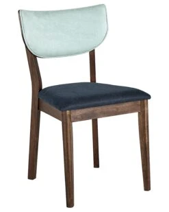 Set Of 2 Wooden Dining Chairs Dark Wood And Blue MOKA -Furniture Store undef src sa picid 832129 type whitesh image