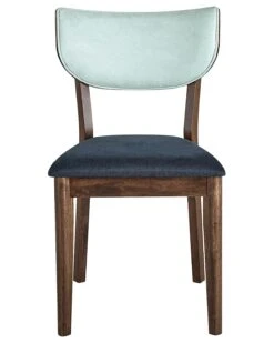 Set Of 2 Wooden Dining Chairs Dark Wood And Blue MOKA -Furniture Store undef src sa picid 832130 type whitesh image