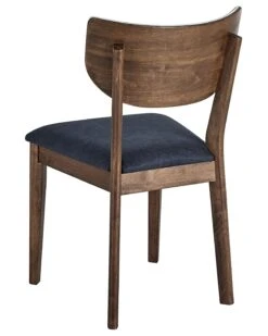 Set Of 2 Wooden Dining Chairs Dark Wood And Blue MOKA -Furniture Store undef src sa picid 832131 type whitesh image
