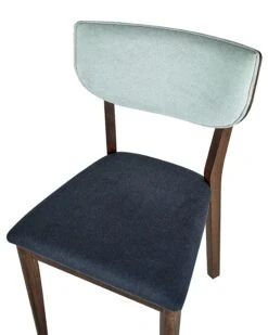 Set Of 2 Wooden Dining Chairs Dark Wood And Blue MOKA -Furniture Store undef src sa picid 832132 type whitesh image
