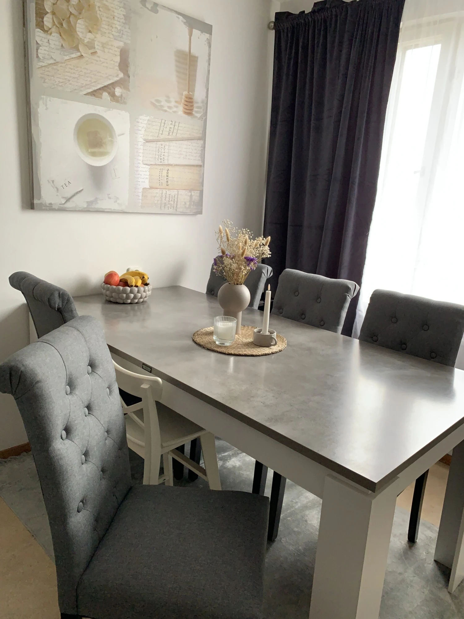 Set Of 2 Fabric Dining Chairs Grey VELVA - Image 3