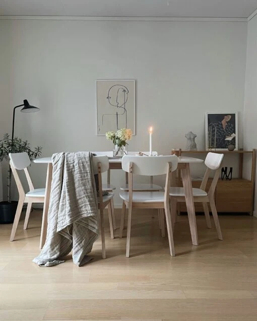 Set Of 2 Wooden Dining Chairs White SANTOS - Image 4