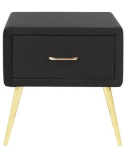 1 Drawer Velvet Bedside Table Black FLAYAT -Furniture Store undef src sa picid 834004 type whitesh image
