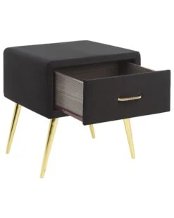 1 Drawer Velvet Bedside Table Black FLAYAT -Furniture Store undef src sa picid 834005 type whitesh image