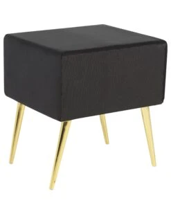 1 Drawer Velvet Bedside Table Black FLAYAT -Furniture Store undef src sa picid 834006 type whitesh image