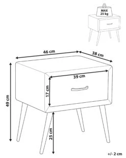 1 Drawer Velvet Bedside Table Black FLAYAT -Furniture Store undef src sa picid 834011 type whitesh image