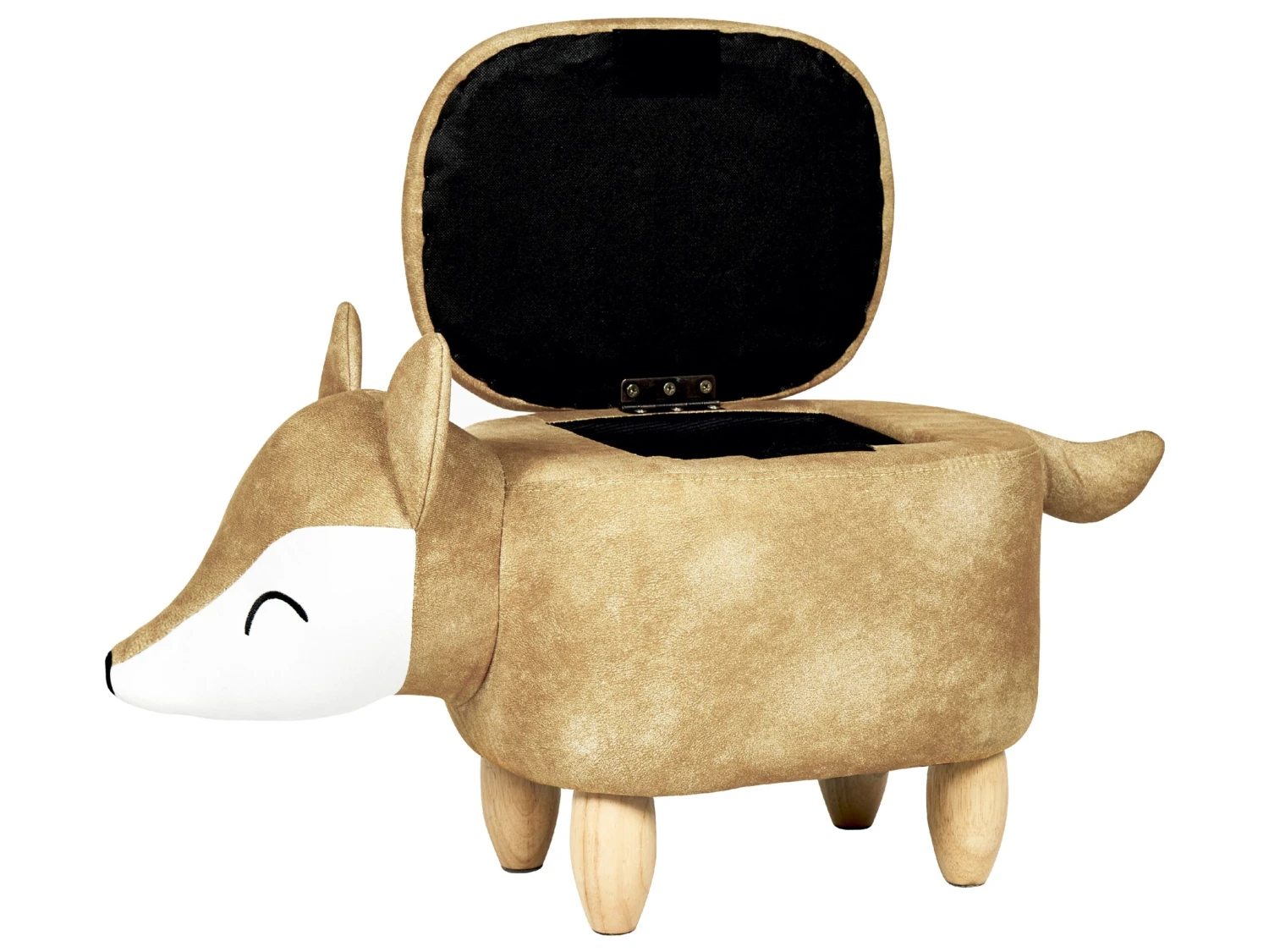 Velvet Storage Animal Stool Orange FOX - Image 3