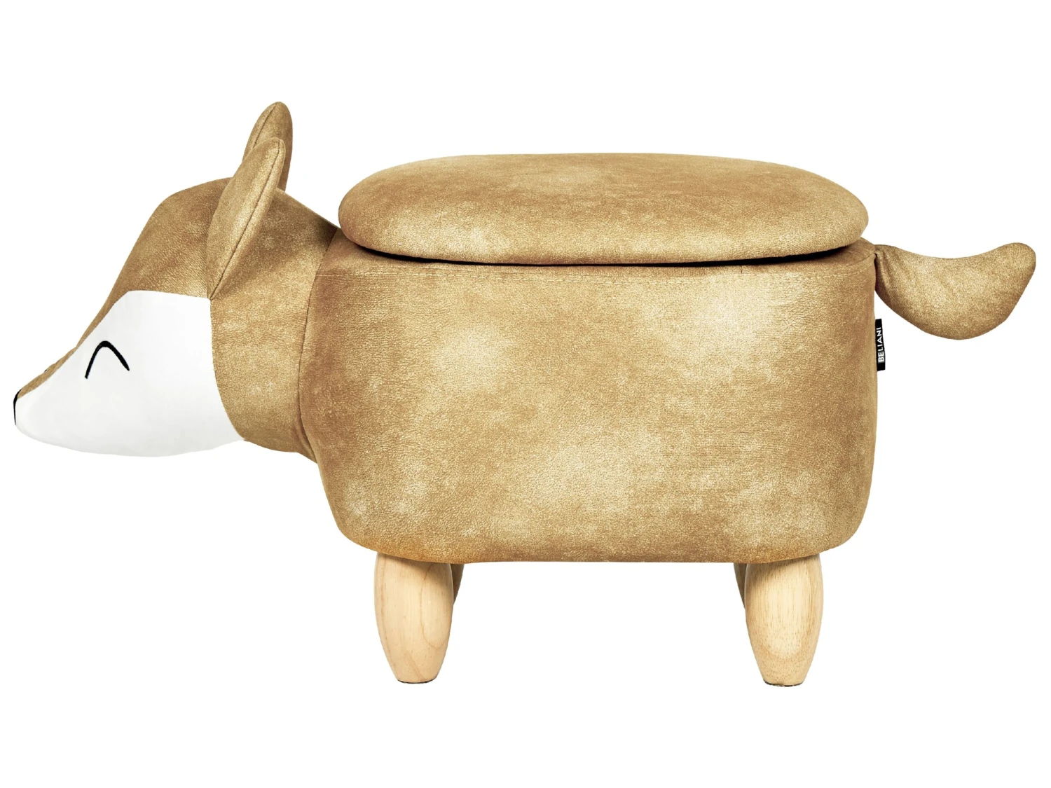 Velvet Storage Animal Stool Orange FOX - Image 4