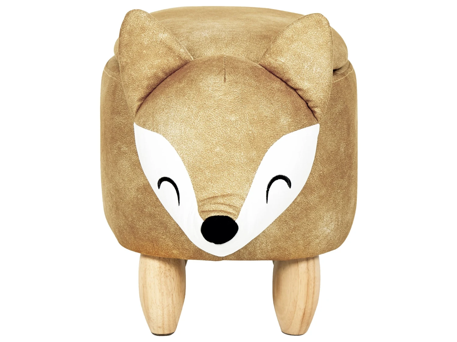 Velvet Storage Animal Stool Orange FOX - Image 5
