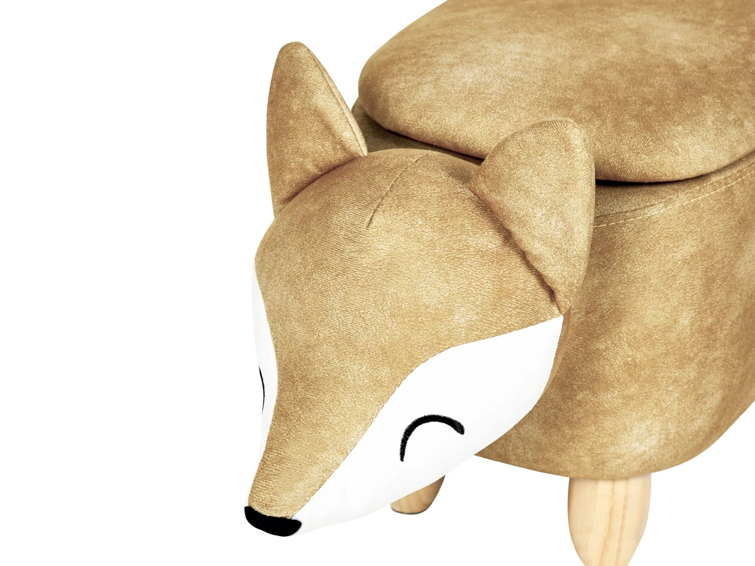 Velvet Storage Animal Stool Orange FOX - Image 6