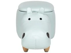 Velvet Storage Animal Stool Light Blue HIPPO -Furniture Store undef src sa picid 836075 type whitesh image