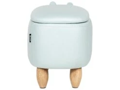 Velvet Storage Animal Stool Light Blue HIPPO -Furniture Store undef src sa picid 836080 type whitesh image