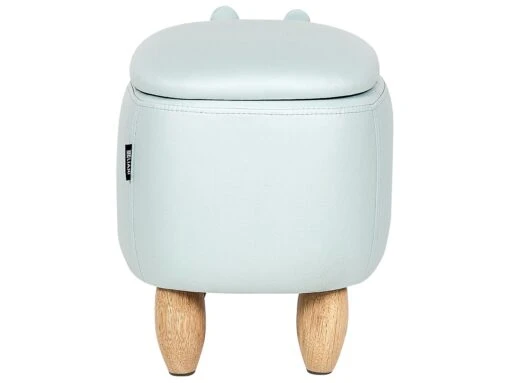 Velvet Storage Animal Stool Light Blue HIPPO - Image 7