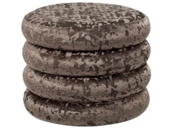 Velvet Storage Pouffe Brown BREWTON