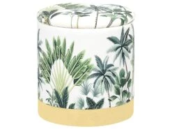 Storage Pouffe White And Green HARRISON