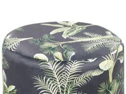 Velvet Pouffe Black And Green WRILEY -Furniture Store undef src sa picid 836230 type whitesh image