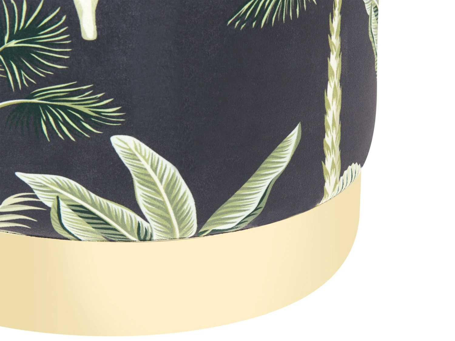 Velvet Pouffe Black And Green WRILEY - Image 4