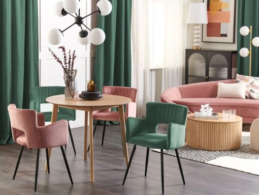 Velvet Dining Chair Dark Green SANILAC - Image 2