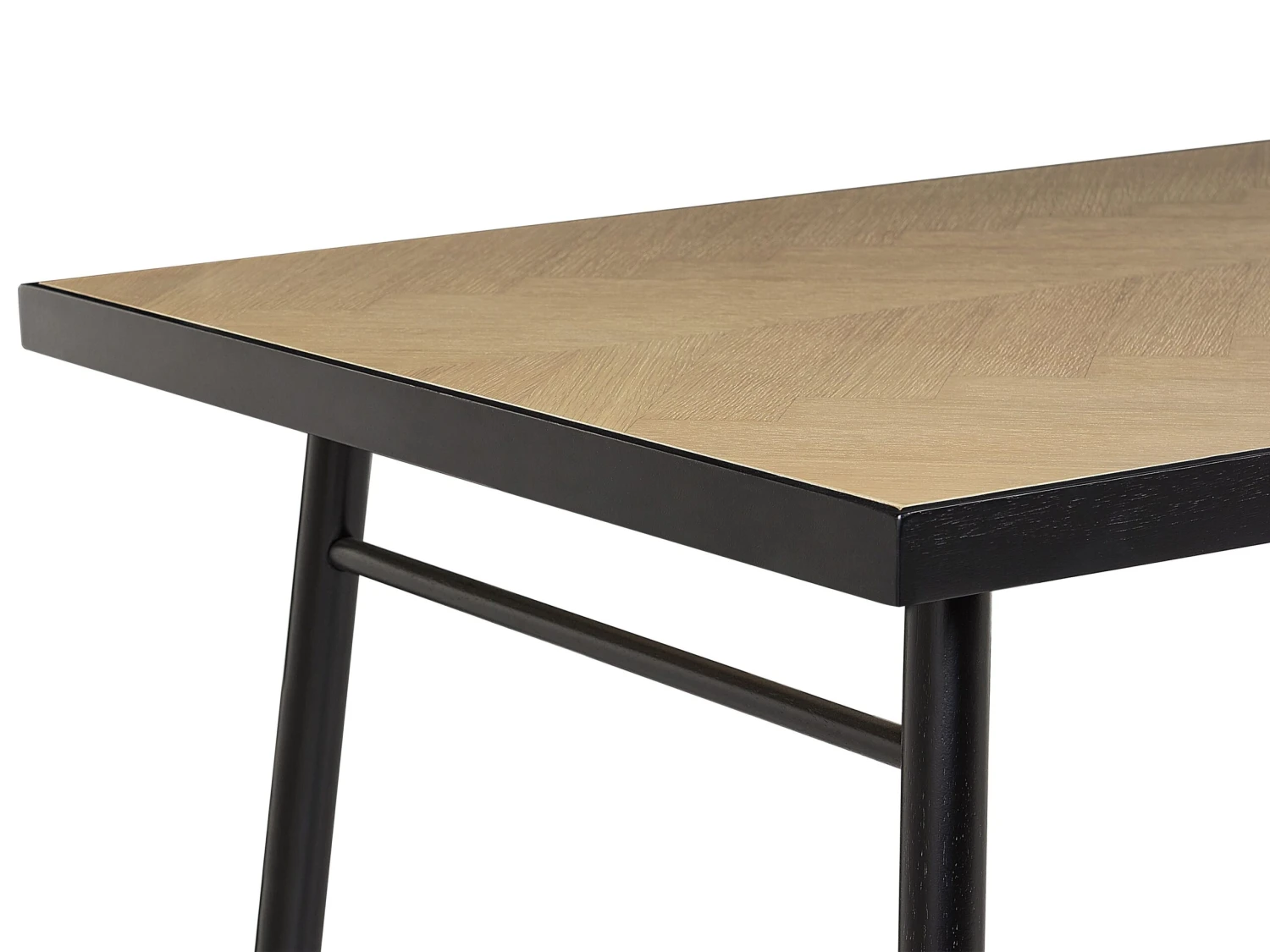 Dining Table 180 X 90 Cm Light Wood With Black IVORIE - Image 5