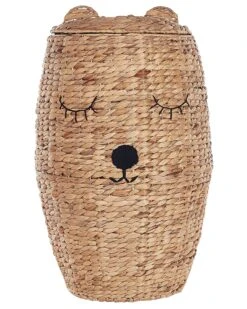 Water Hyacinth Wicker Bear Basket Natural SAMBUR