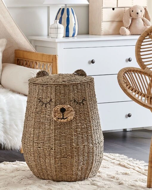 Seagrass Wicker Bear Basket Natural FULAN - Image 2