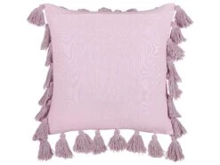 Cotton Cushion With Tassels 45 X 45 Cm Pink LYNCHIS -Furniture Store undef src sa picid 838714 type whitesh image