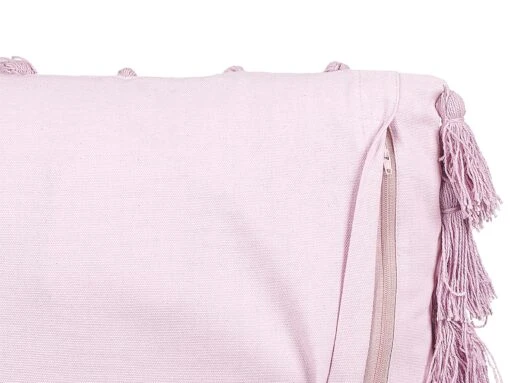 Cotton Cushion With Tassels 45 X 45 Cm Pink LYNCHIS - Image 4