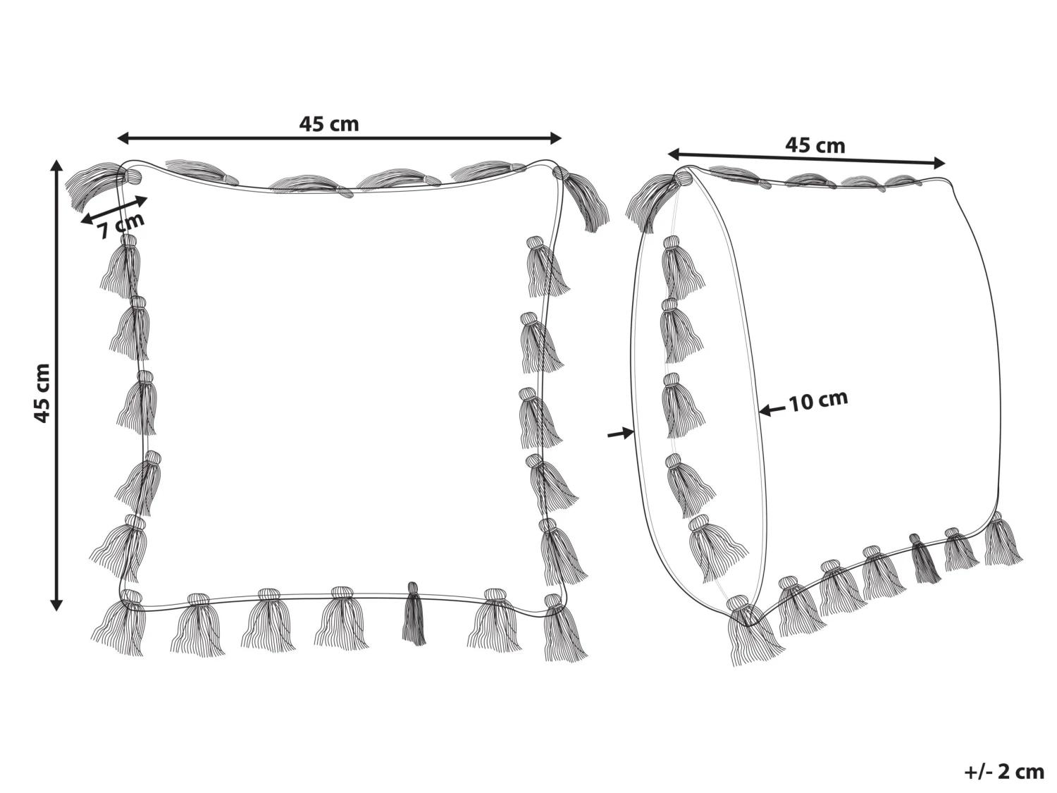 Cotton Cushion With Tassels 45 X 45 Cm Pink LYNCHIS - Image 6