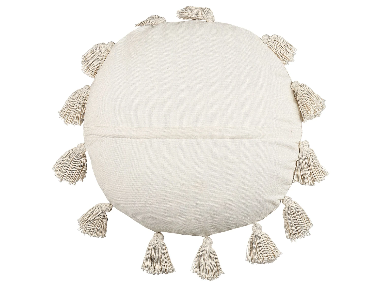 Cotton Cushion With Tassels ⌀ 45 Cm Beige MADIA - Image 3