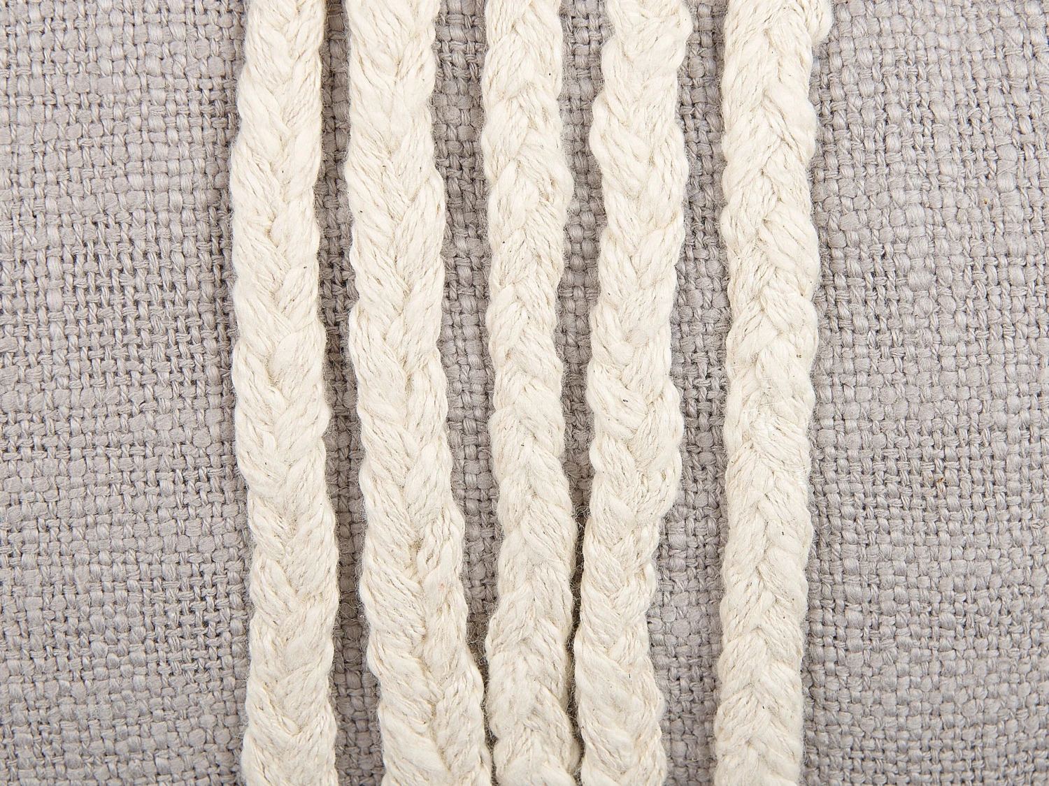 Set Of 2 Embroidered Cotton Cushions 35 X 55 Cm Grey And Beige OCIMUM - Image 6