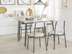 4 Seater Dining Set Grey With Black VELDEN -Furniture Store undef src sa picid 839511 type whitesh image