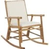 Bamboo Rocking Chair Light Wood And Off-White FRIGOLE -Furniture Store undef src sa picid 839555 type whitesh image